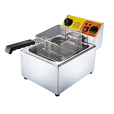 Freidora comercial premium Freidora de acero inoxidable Freidora eléctrica comercial Freidora de aceite de encimera con temporizador y control de temp