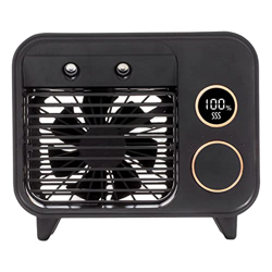 KOZEEY Mini Ventilador de Aire Acondicionado pequeño Ajuste evaporativo Viento Fuerte 5 velocidades USB Recargable Ventilador de Enfriador para Viaje, precio