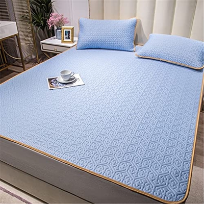 Colchoneta De Dormir De Verano, Colchoneta De Seda De Hielo De Verano, Colchoneta De Ratán, Juego De Tres Piezas, Plegable, Colcha, Ropa De Cama,C,150