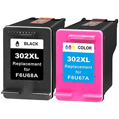 CKMY 302 XL - Cartuchos de tinta remanufacturados 302 XL, color negro para HP 302 302 XL, para HP Officejet 3833 3831 5230 4650, para HP Envy 4520 452