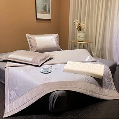 HCZS Estera de enfriamiento de Seda de Hielo Plegable de Verano, Juego de 3 Piezas Colchón de Jacquard Lavable Aire Acondicionado Colchoneta para Dorm