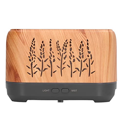 Betued Humidificador de Grano de Madera, difusor de Aceite Esencial de Apagado automático de 35db de bajo Ruido 5V 1A para el hogar para el Escritorio