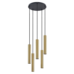 Lindby Sanad lámpara colgante, redondo, latón en oferta