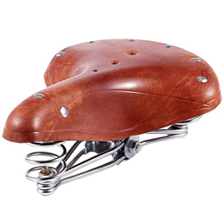 Roolina Sillín Bicicletacon,Asiento De Bicicleta Ergonómico Impermeable Cómodo, Retro Material Imitación Piel De Vacuno Resorte De Acero Al Carbono Si características