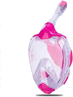 Máscara de esnórquel para adultos, cara completa, cara completa, máscara de esnórquel para adultos y niños, 180 vista panorámica, tecnología antivaho 