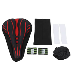 BuyWeek Juego de sillín de Bicicleta, Juego de sillín Antideslizante para Bicicleta, cojín ergonómico Transpirable para Bicicleta con Cuerda elástica  características