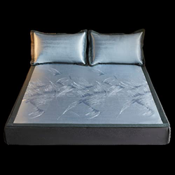 JFTMY Jacquard Ice Mat de Seda de Seda Hogar de Tres Piezas Aire Acondicionado Aire Acondicionado Asiento de Seda Plegable de Hielo (Color : Blue, Siz características