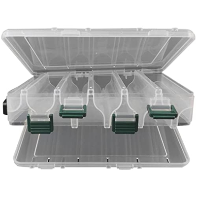 FMOPQ 10 Grids Double Layer Fishing Tackle Box Fly Fishing Lures Fish Hooks Swivel SP Bait Tools Box