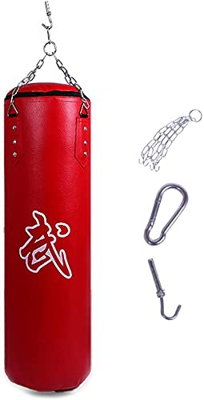 YEstge Saco de Boxeo Impermeable, Saco de Arena Colgante, Saco de Boxeo Pesado con Cadena de Hierro y extensión, para Agarre, Kickboxing, Muay thai-12
