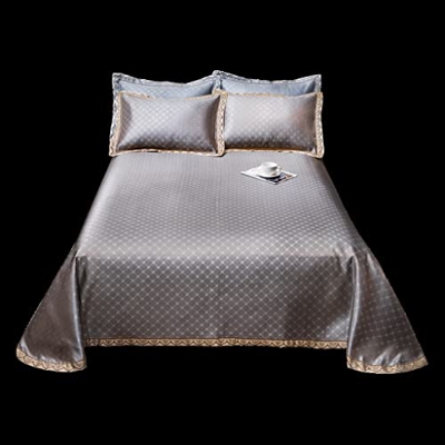 JFTMY Modelos de Hojas láminas Lavables sábanas Lavables Alfombrillas de Seda de Hielo Alfombra Plegable de Tres Piezas de Verano (Color : A, Size : 1