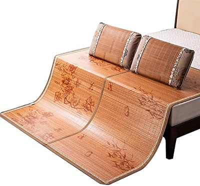 Ledpower Estera de Bambú de Uso de Doble Cara Hecha a Mano Natural Y Respetuosa con el Medio Ambiente, Estera de Dormir de Verano Transpirable Fácil d