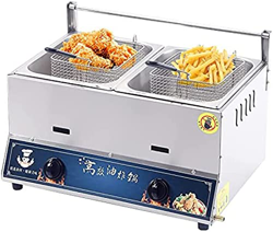 LITET Freidora Profesional De 10L/20L, Freidora De Patatas Fritas De Pollo De Acero Inoxidable con Cesta para Restaurante Comercial, Encimera, Cocina  en oferta