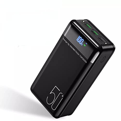 Power Bank 50000mAh Batería Externa Carga Rápida Cargador Portátil Potencia 50000mAh 18W Q C3.0 Para Smartphones Tablets y Más 10W5V2ABlanco características