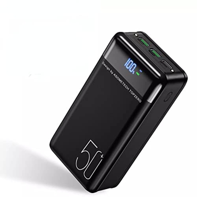 Power Bank 50000mAh Batería Externa Carga Rápida Cargador Portátil Potencia 50000mAh 18W Q C3.0 Para Smartphones Tablets y Más 10W5V2ABlanco