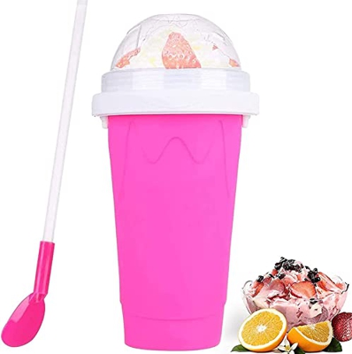 ZLZNX Slushy Maker Cup, Quick Frozen Smoothies Slushy Ice Cream Maker, Double Layer Squeeze Slushie Maker Cup, Magic Slushie Maker Squeeze Cup para ni