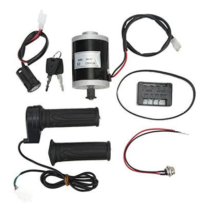 KIMISS Kit de Motor de Bicicleta Eléctrica, 24V 100W Kit de Motor Eléctrico Motor de Engranaje Síncrono con Bloqueo de Cargador de Controlador para Sc