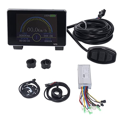 BuyWeek Controlador de Motor de Bicicleta eléctrica, DC 36V 48V 22A Controlador de Velocidad de Bicicleta eléctrica Panel M6 Kit de conversión de Bici