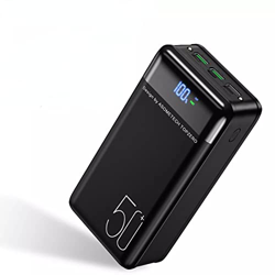 Power Bank 50000mAh batería externa portátil 50000mAh para paquetes portátiles adecuado para smartphones, tablets y más 10W5V2ABlack en oferta