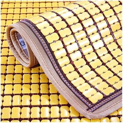 Ledpower Estera de Bambú para Dormir de Verano, Doble Cara, Gruesa, Antideslizante, Plegable, para Refrigeración, Aire Acondicionado, Colchón/Yellow/8