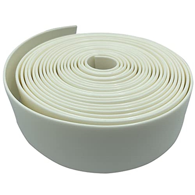 Correa de vinilo de 2 pulgadas de ancho para patio, piscina, césped, jardín, muebles, rollo de 20 pies y 20 cierres (blanco)