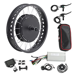 BuyWeek Kit de conversión de Bicicleta eléctrica Rueda de 20 Pulgadas, Motor de Cubo de transmisión Trasera de Bicicleta eléctrica de 48V 1500W con Co en oferta