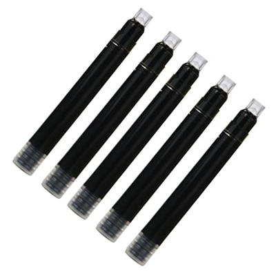 Obelunrp 5pcs Fuente Fountain Pen Ink Reemplazo de Cartucho Pen Ink Suministros industriales Negros Suministros de Oficina
