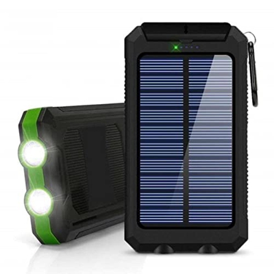 Banco de energía solar Banco de energía 100000mah Cargador de batería externo Powerbank 100000mah para Smartphone Verde