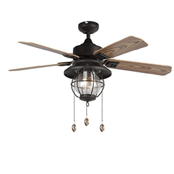 Ventilador de Techo para Exteriores de 52" con Luces, Ventiladores de Techo con Control Remoto, Motor de CC Reversible silencioso, luz LED Regulable,  precio