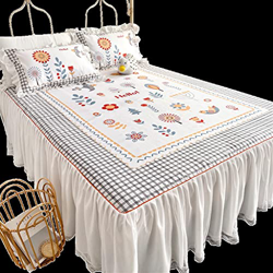 JFTMY Camilla de Encaje de niña Falda de Hielo Mat de Seda de Hielo Tres Piezas Májana Lavable for Lavable Plegable Mat (Color : A, Size : 1.8m) precio