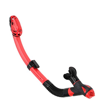 Kadimendium Tubo de Respiración de Buceo, Tubo de Respiración Seco, Boquilla de Silicona, Seguro Roscado Confiable para Accesorios Subacuáticos(Rojo)