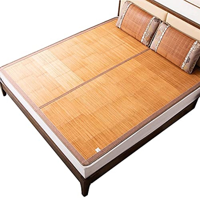 Ledpower Estera de Bambú de Doble Cara Hecha a Mano Natural Y Respetuosa con el Medio Ambiente, Estera de Dormir de Verano Transpirable Fácil de Limpi