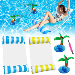 Faffooz 2 Pack Hamaca de Agua Inflable Hamaca Flotante Inflable Cama Flotante de Agua Hinchable Piscina Cama Hamaca de Agua 4 en 1 Piscina Tumbona par en oferta