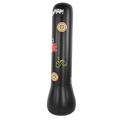 Uxsiya Juguete de alivio de presión, material de PVC, bolsa de arena de boxeo de larga duración para juegos de fitness (1,5 metros, alfabeto negro)