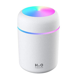 JUCHENG Humidificador de Aire eléctrico portátil 300ml, difusor de Aceite aromático silencioso, rociador de Niebla fría USB con luz Nocturna Colorida  en oferta