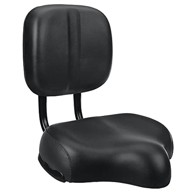 Roolina Sillín Cubre Bicicleta Gel,Universal Más Amplio Bicicleta Sillín Trasero Polipiel Talla Grande Ancha con Respaldo Sillín De Bicicleta For Wome