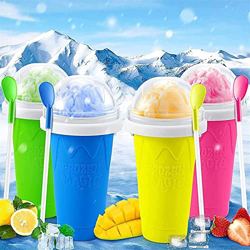 ZLZNX 4Pcs Batidos congelados r¨¢pidamente Granizado Reci¨¦n Duradero M¨¢quina para Hacer Helados Squeeze Slush Taza de enfriamiento r¨¢Pido Botella d precio