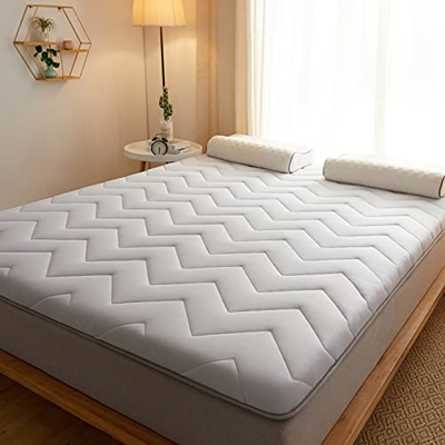 Invierno Verano Colchón De Futón-Portátil Confortable Colchón Plegable- Descanso Colchón Individual/Doble, Látex+Algodón Antibacteriano, Hipoalergénic