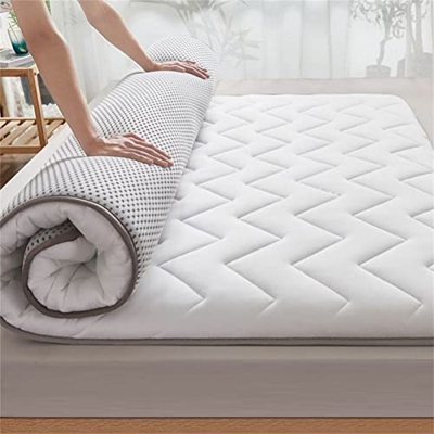 Colchón de futón japonés niños niñas, Almohadilla Dormir antibacteriana y antiácaros Cama Plegable Colchón Enrollable Colchón Tatami Grueso de 6 cm,Bl