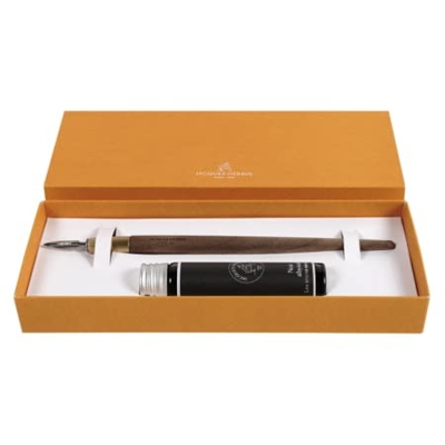 Estuche portaplumas con 1 pluma de escritura y 1 tubo de tinta negro abyssal de 15 ml
