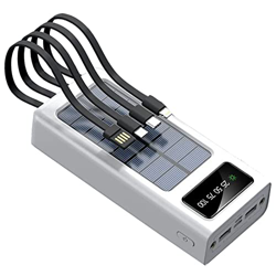 EUROXANTY Cargador Solar Portátil | Batería Externa de Carga Rápida de 10000 mAh | Power Bank | Batería Externa Solar | Cable Compatible con Tipo C |  características