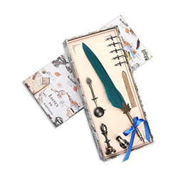 Pluma estilográfica de plumas vintage Puntas de metal Juego de herramientas de escritura de tinta de inmersión Caja de regalo de papelería con 6 sumin en oferta