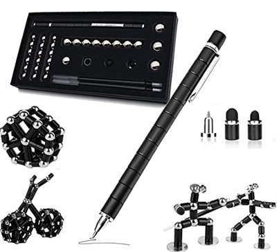 Bolígrafo magnético, bolígrafo negro, juguete magnético, divertido y multifunción, regalo para hombres, mujeres, niños, Día del Padre