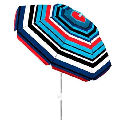 Solmar Sombrilla Canarias Estampado a Rayas Rojo/Azul Ø160 cm