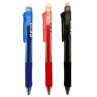 Bolígrafo Borrable Retráctil plus, Tinta De Gel, Color Azul, Rojo y negro, Punta de 1 mm y trazo de 0,7 mm. (3 Colores)