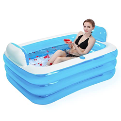 Bañera inflable portátil, bañera de hidromasaje para adultos engrosada, piscina cubierta con bomba eléctrica y respaldo doble para hasta 2 personas, 1 características