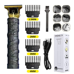 Cortapelos eléctrico para barba, cortapelos T Blade Trimmer, para hombre, carga USB, T-Blade Cordless Easy Trimming Shaver (Black Circling Dragon) precio