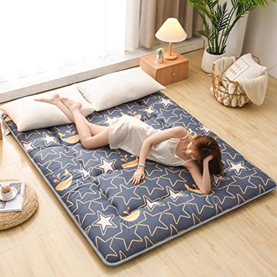 V&U Japonés Impreso Futon Colchones,Thicken Tatami Colchón De Piso,Alfombra Plegable Enrollable para Dormir para Huéspedes Dormitorio Camping Travel-D