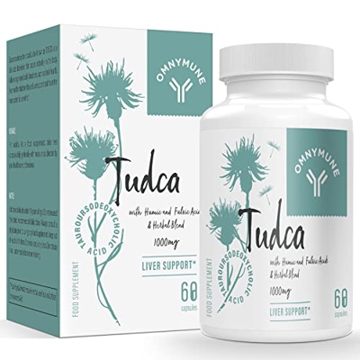TUDCA Suplemento de apoyo al hígado - 1000mg por dosis, ácido tauroursodeoxicólico para la desintoxicación y la limpieza 60 cápsulas