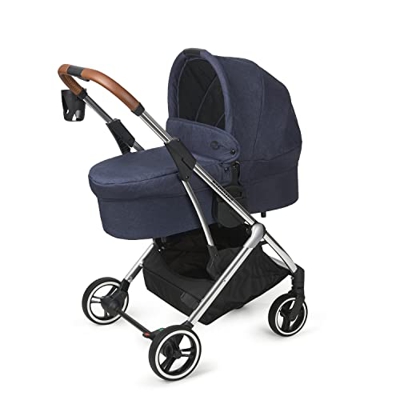 Innovaciones Ms - Capazo para Silla De Paseo Montecarlo, Carrito, Capota Extensible, Plegado Fácil Y Compacto, Unisex, Azul
