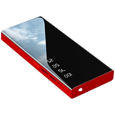 Power Bank - Batería externa de carga rápida (50000 mAh, portátil con 2,1 A, compatible con smartphones, tablets y más), color rojo